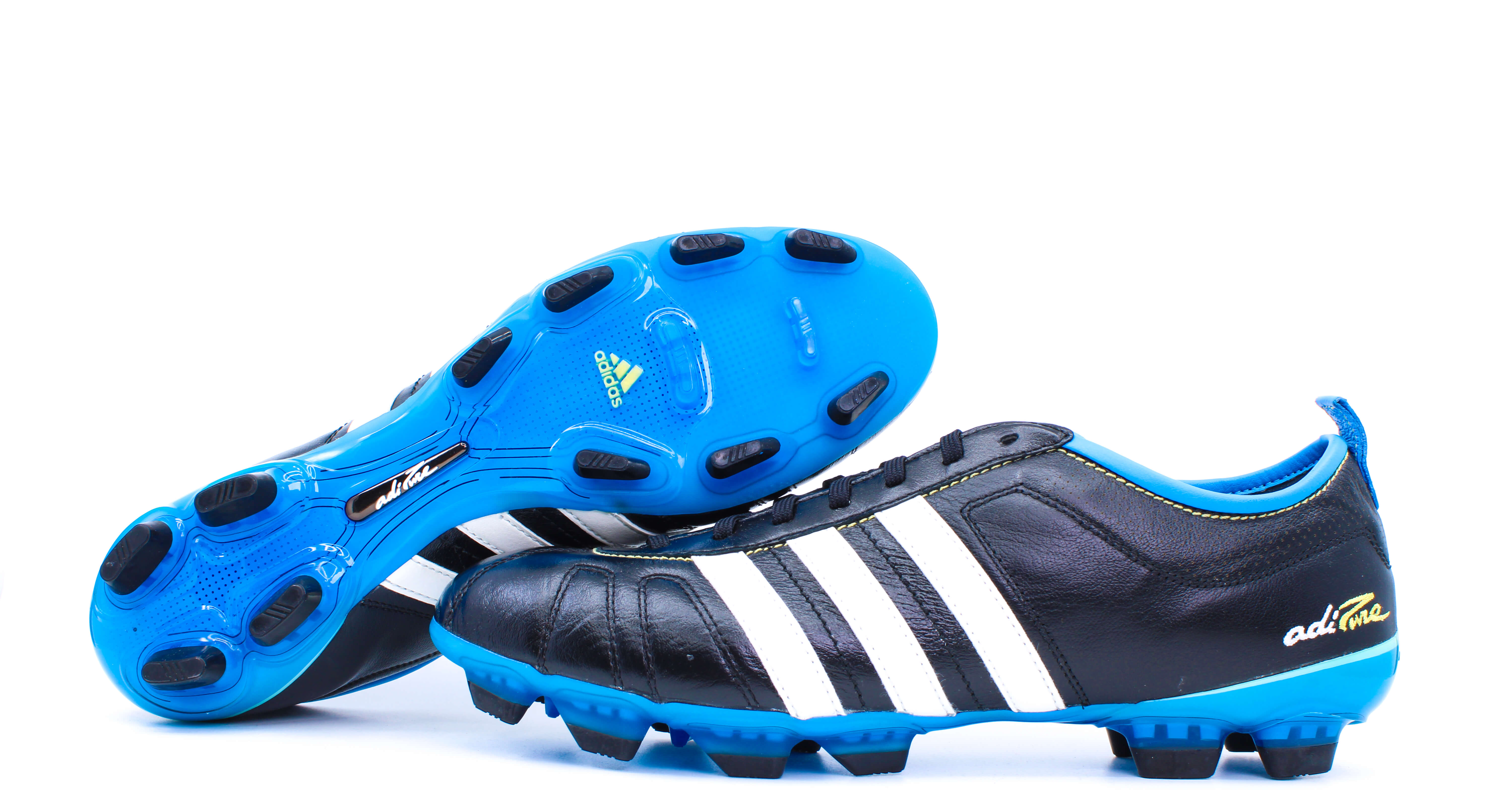 Adidas Adipure 4 FG Black/Splash Blue – Retro Soccer Cleats