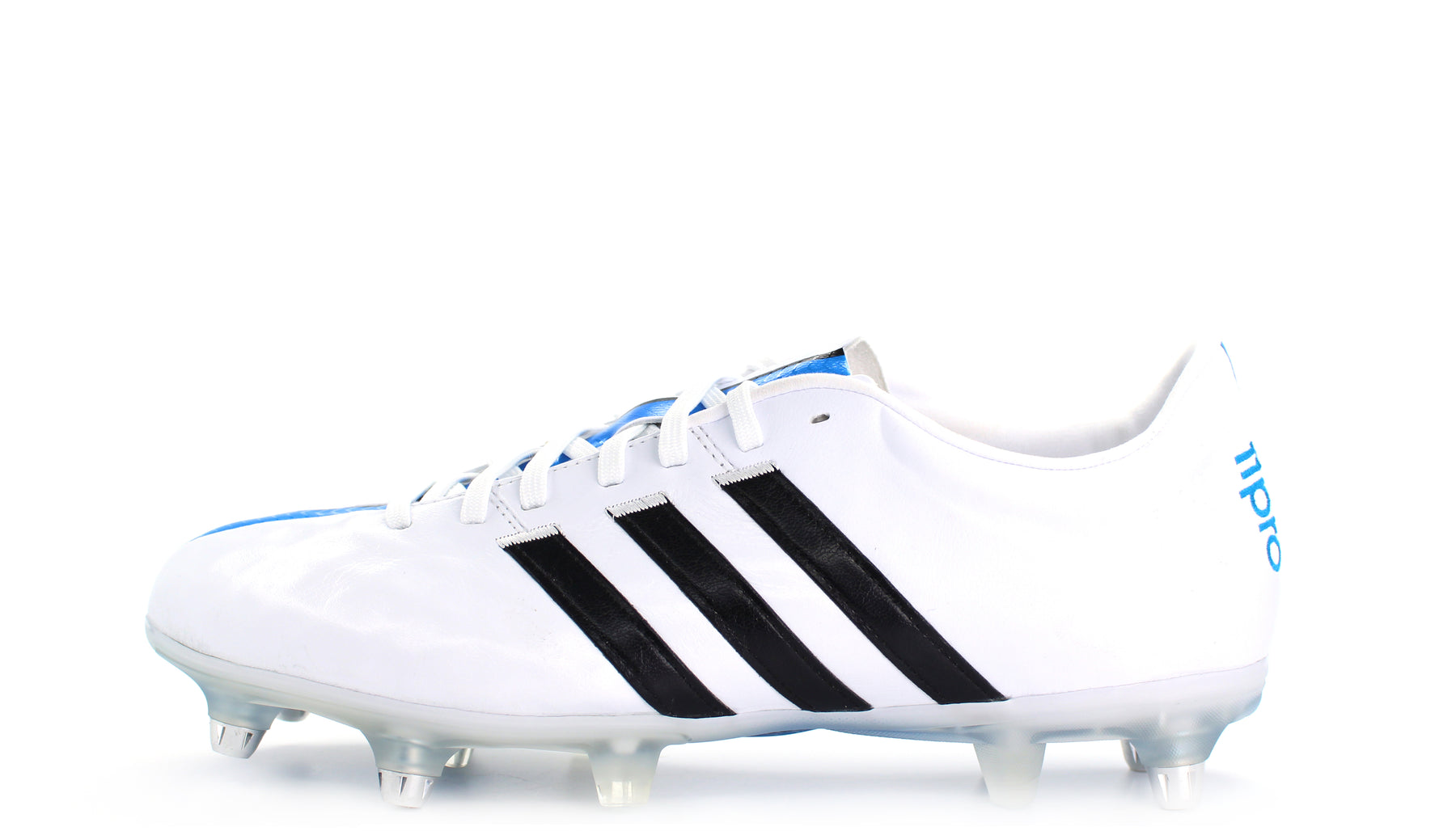 Adipure 11pro SG White/Core Black/Solar Blue – Retro Soccer Cleats