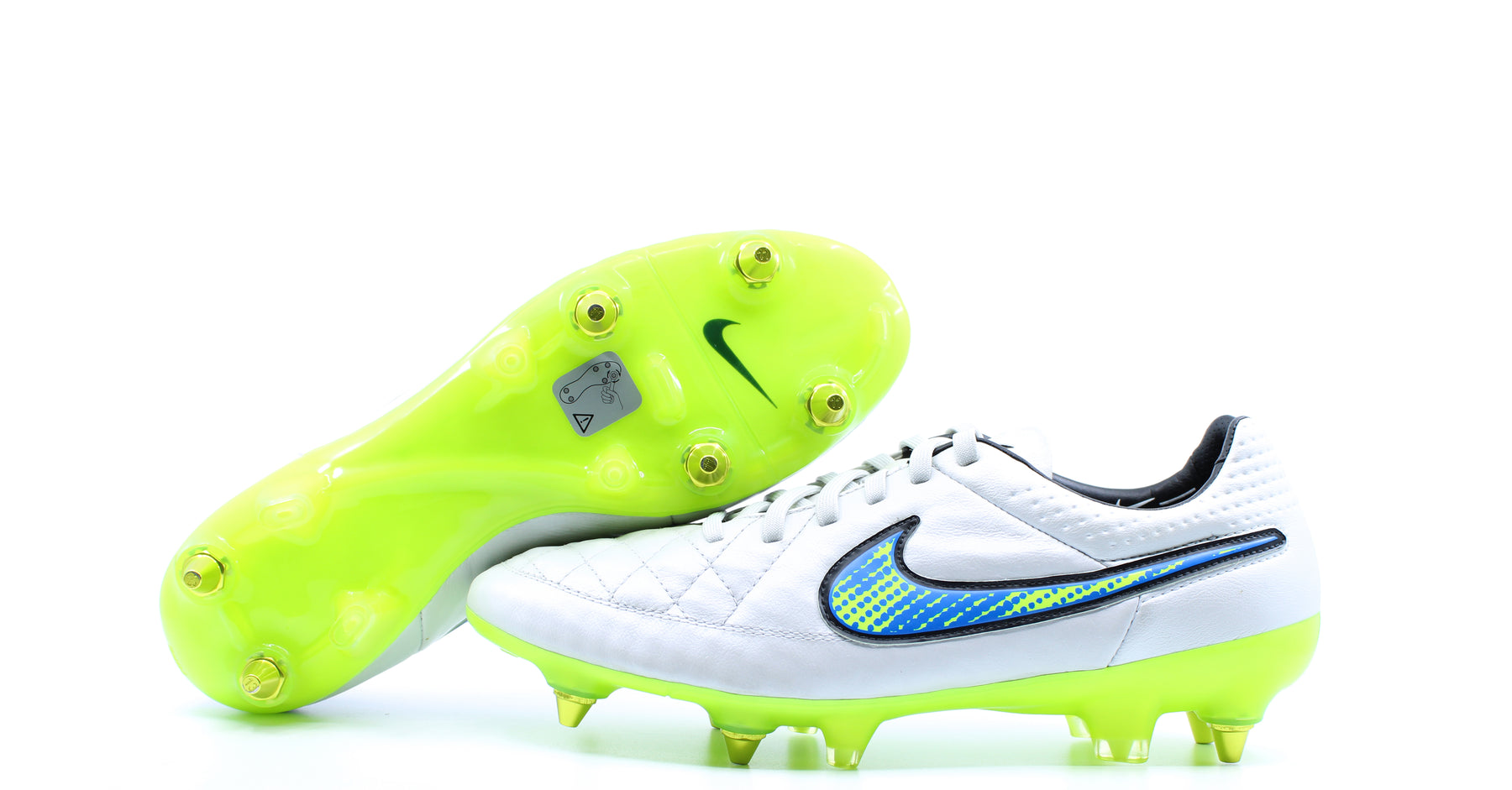 Ten cuidado Abrumador familia real Nike Tiempo Legend 5 SG Pro White/Volt/Solar/Black (631614-175) – Retro  Soccer Cleats